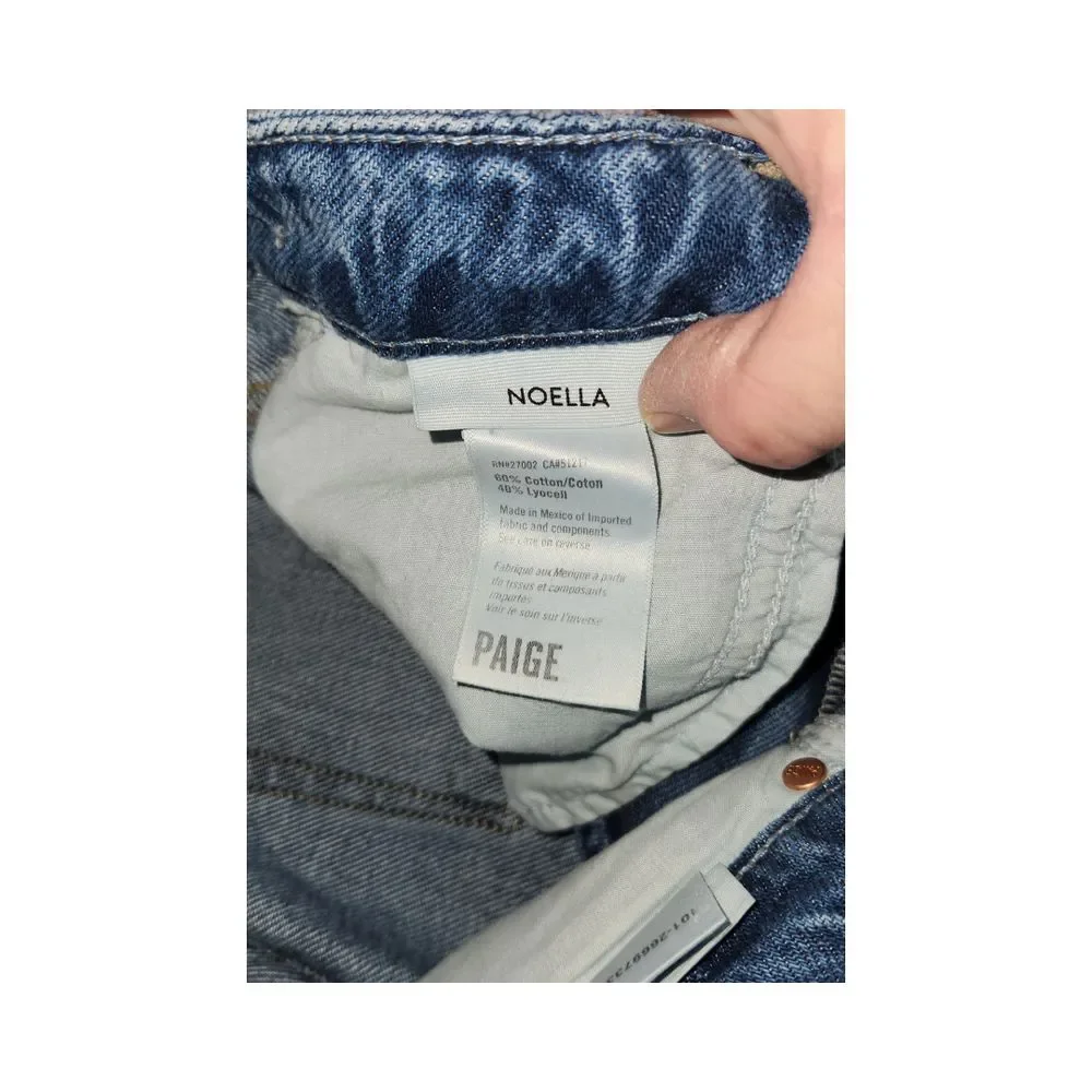 Paige Women's Noella‎ Distressed Jeans Mid Rise Relaxed Straight Leg Size 25